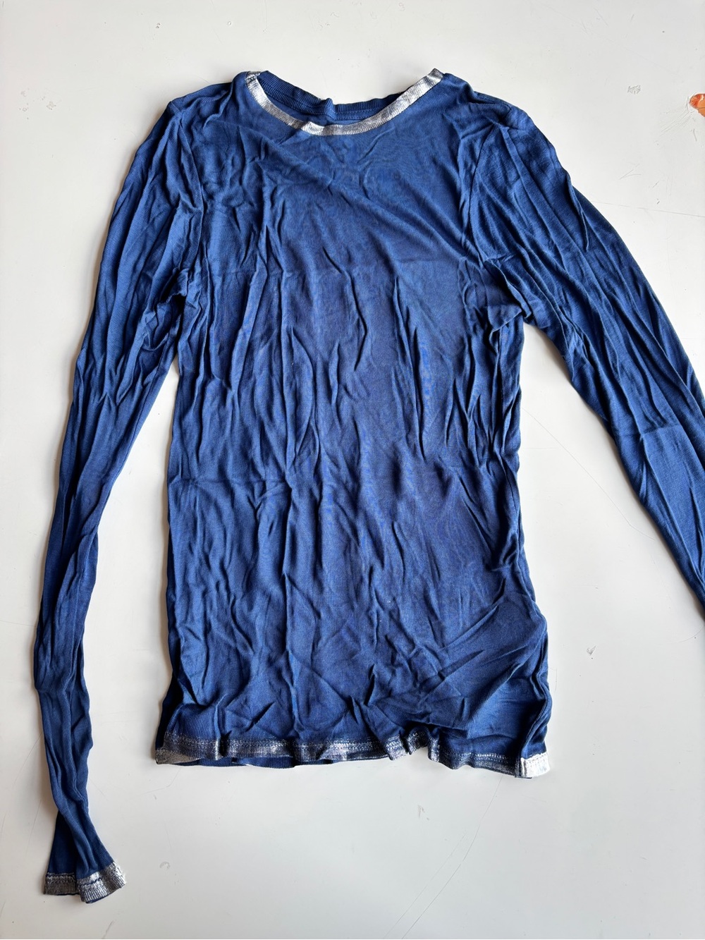 Zadig & Voltaire Willy Gold Long Sleeve Top Marine Blue